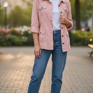 Dressbarn Light Pink Utility Jacket